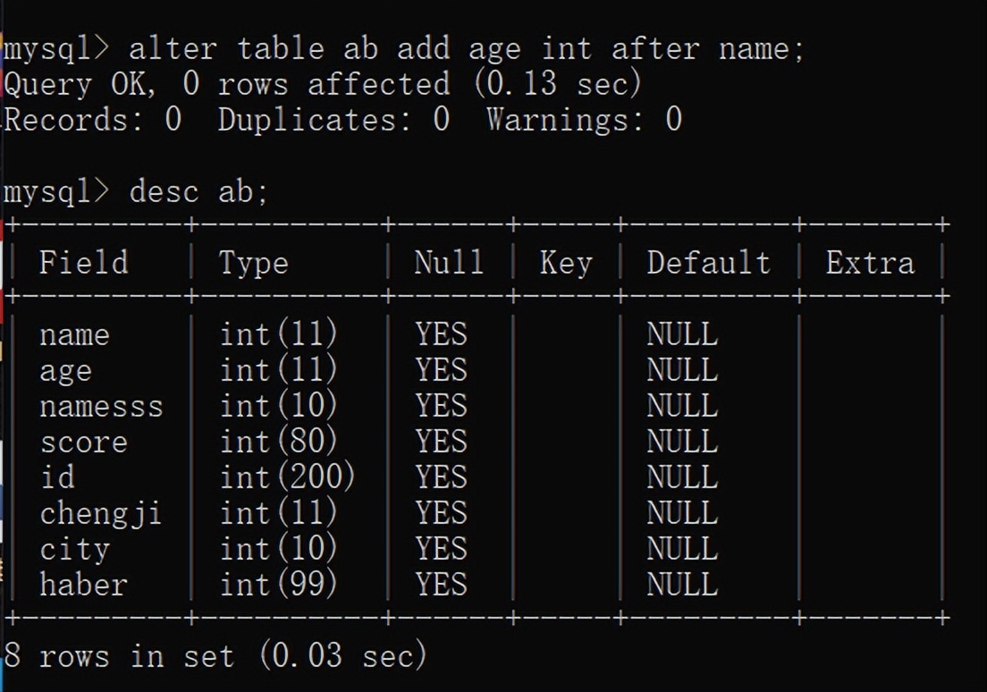 SQL表常见操作汇总
