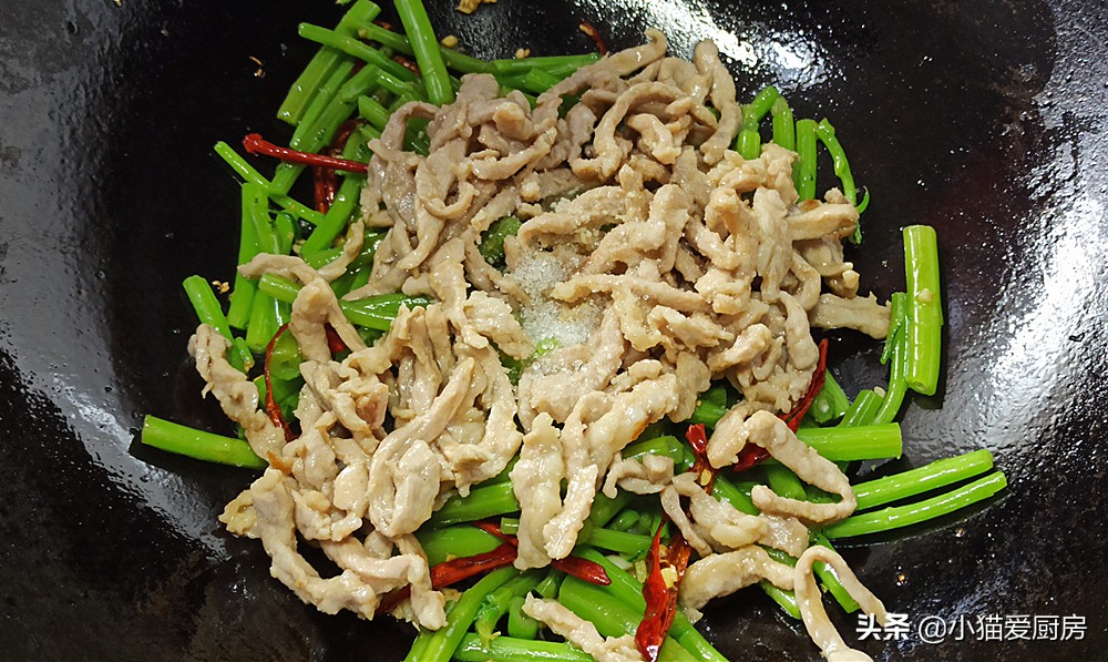 图片[10]-【茼蒿杆炒肉丝】做法步骤图 味道清淡爽口 好吃下饭-起舞食谱网