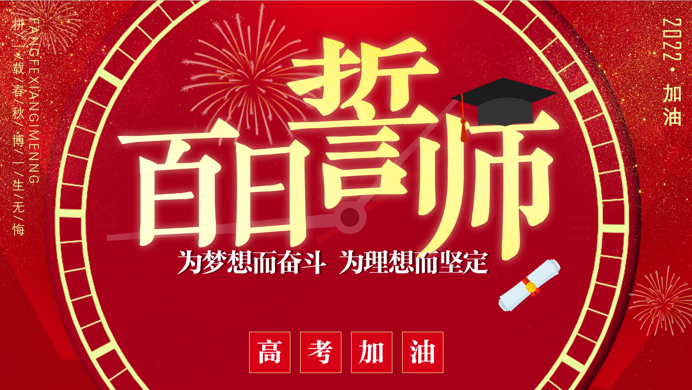 一起向未来校长在2022届高三年级高考百日誓师大会讲话