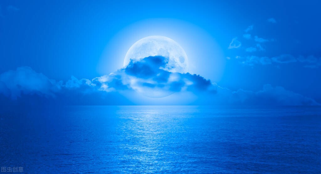 海上生明月皓月明亮的月亮.