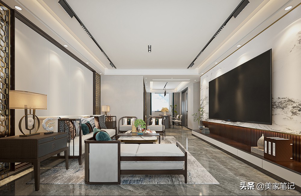 140㎡坚持装新中式，搭配轻奢调，古典与现代结合，高雅又大气