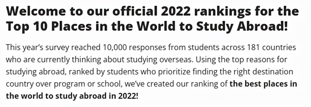 2022年全球十大最佳留学国家公布，谁能占据榜首呢？