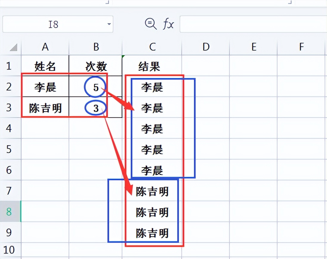 单元格内按照指定次数显示内容，你想要的实现方法就在这里