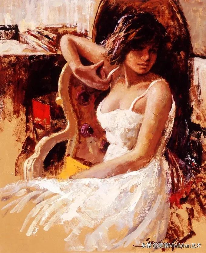 强烈的色彩，野性的美感，欣赏西班牙画家美不胜收的油画美女
