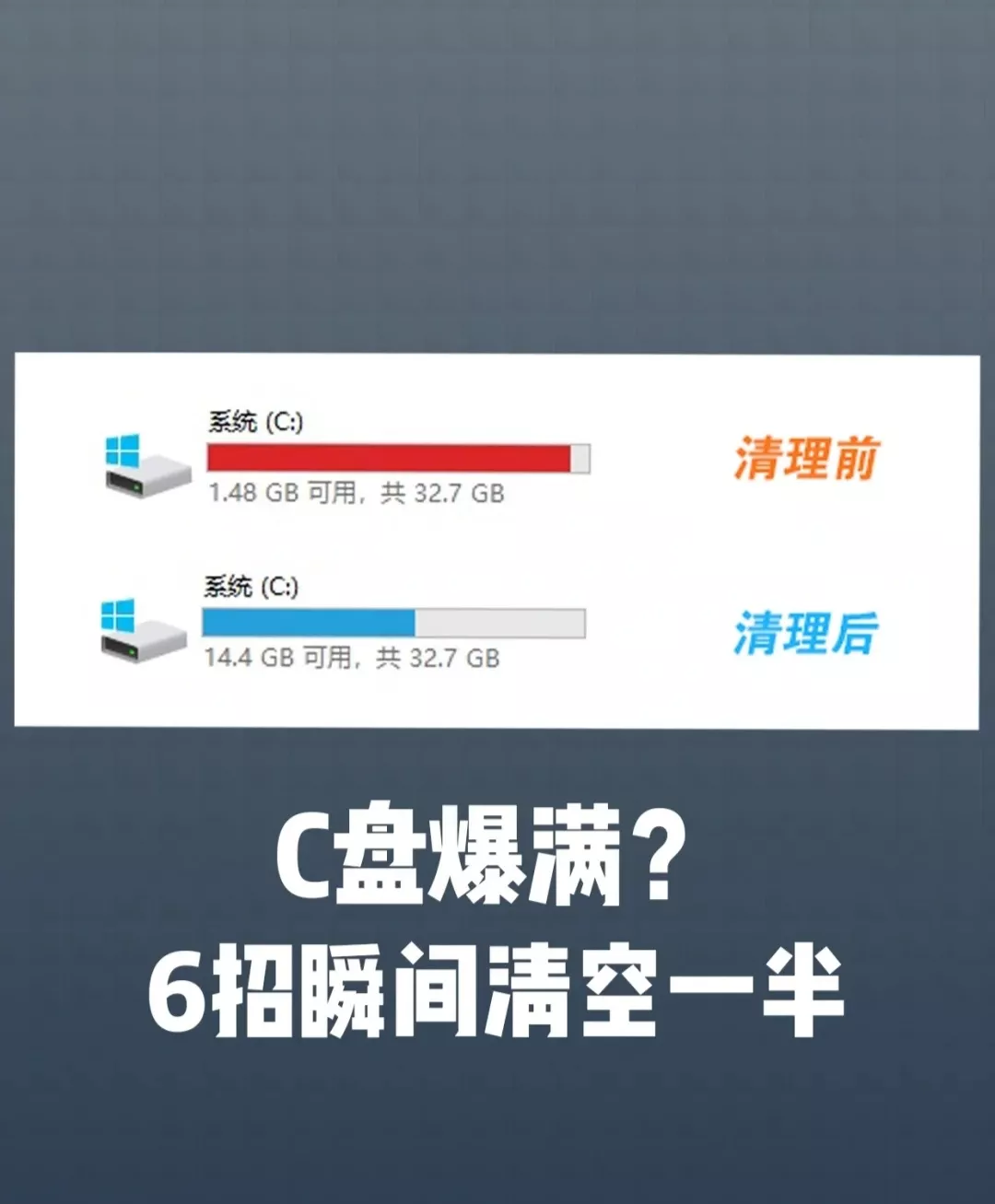 如何快速清理c盘空间垃圾(6招直接清理一半C盘满了先别着急删软件，试试这6招)