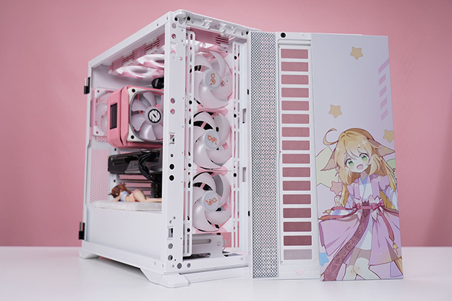 粉萌可爱的狐妖小红娘，R7 5800X配RX6600XT猛男粉主题定制装机