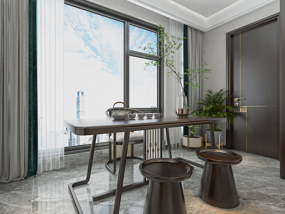 140㎡坚持装新中式，搭配轻奢调，古典与现代结合，高雅又大气