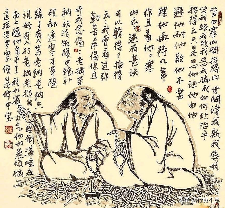 "在佛教界和民间,流传着寒山与拾得两人的一句经典问