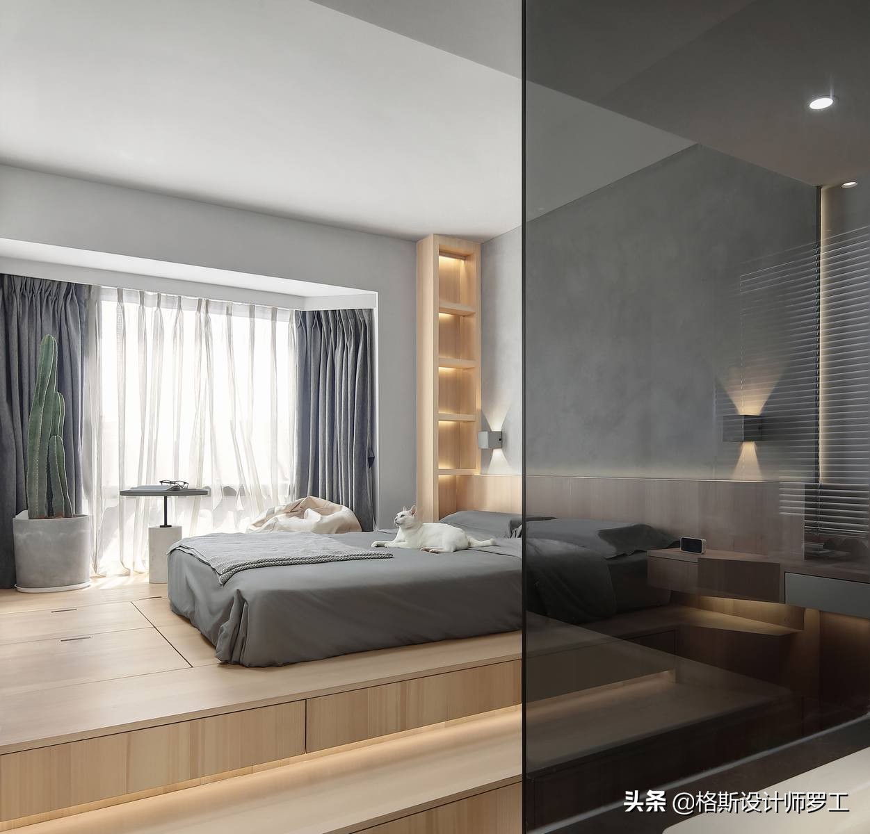 90后夫妻48㎡小家火了，超多收纳空间，卫生间玻璃间隔，好羡慕