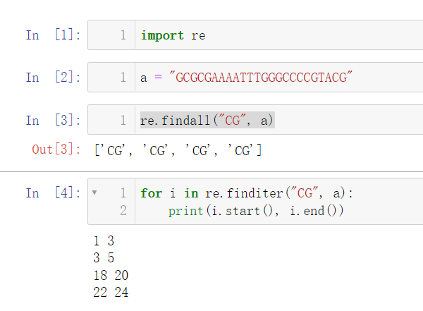 使用python re模块寻找特定的字符串及其所在位置