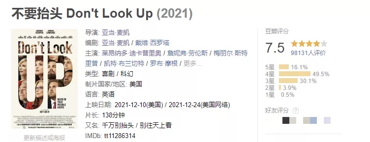 小李子、大表姐、梅姨、大魔王,网飞年度压轴大片《不要抬头》居然这么无聊?