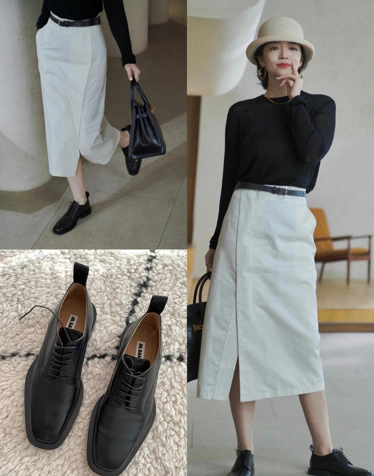 针织衫与高腰牛仔裤进行搭配,高级而养眼的配色,不失经典魅力与潮流范