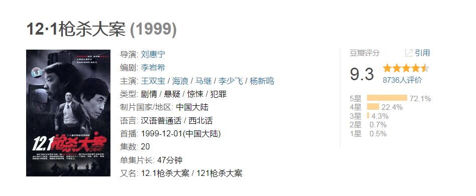 《征服》和《12.1枪杀大案》就像孪生兄弟，一个艺术，一个真实