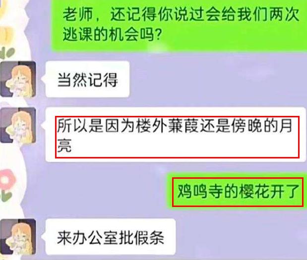 人类高质量请假走红，请假理由浪漫又唯美，大学老师直接给假