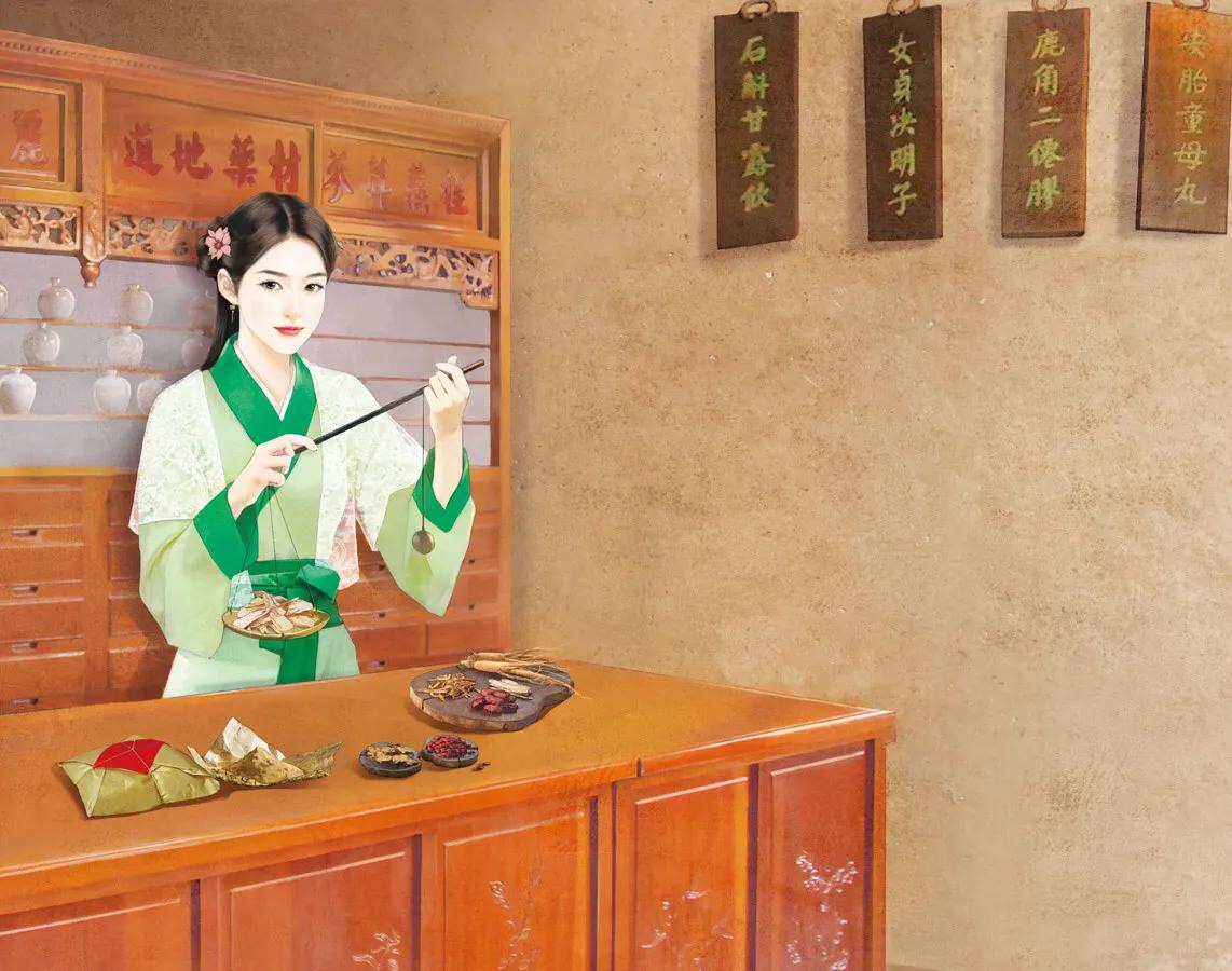 一组古早风的插画,带你沉浸式体验古代女子工作的方方面面