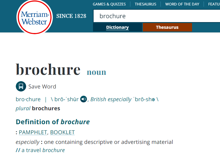 brochure以及pamphlet和booklet