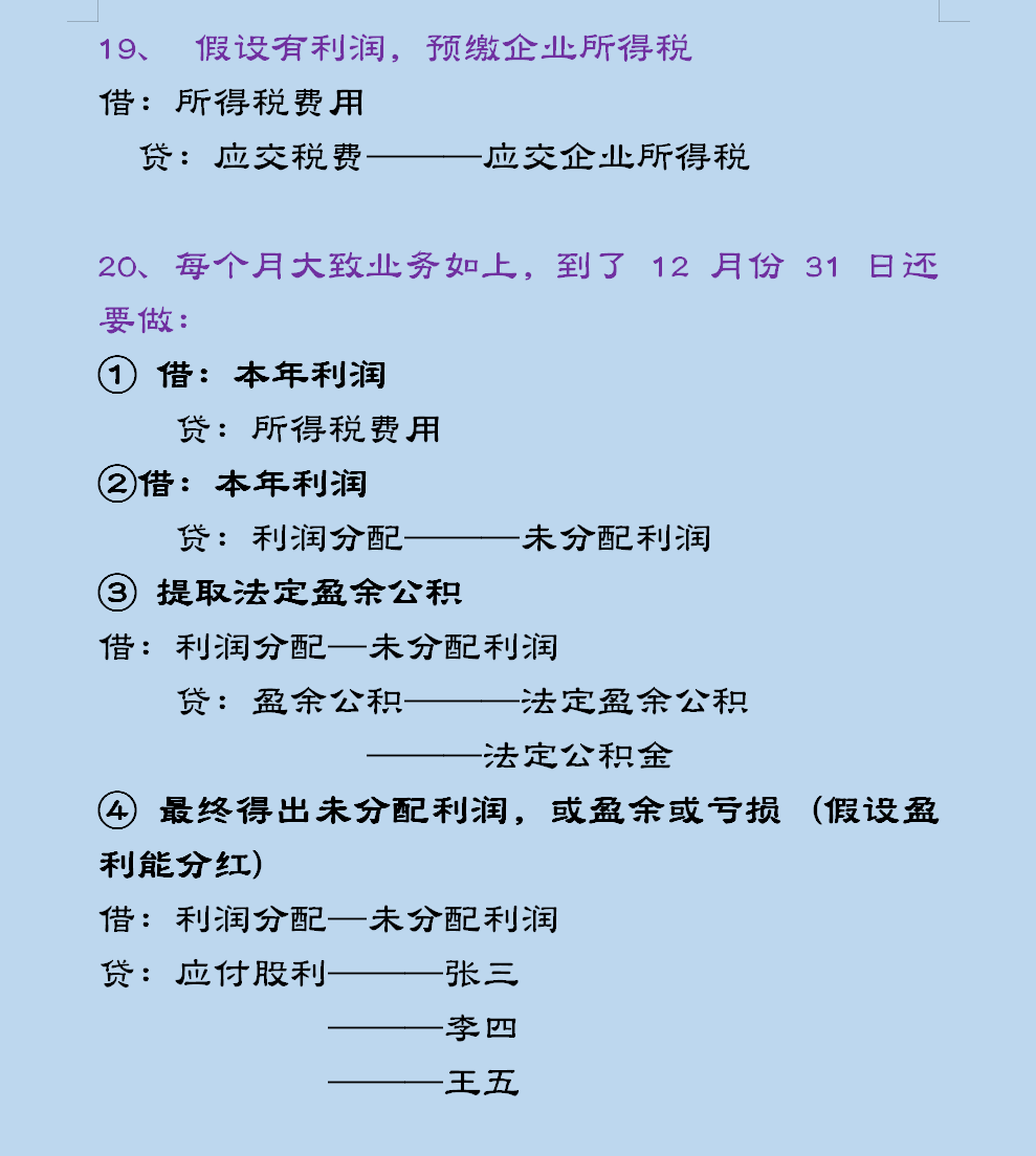 会计收藏：小微企业会计分录，附18个行业会计分录大全