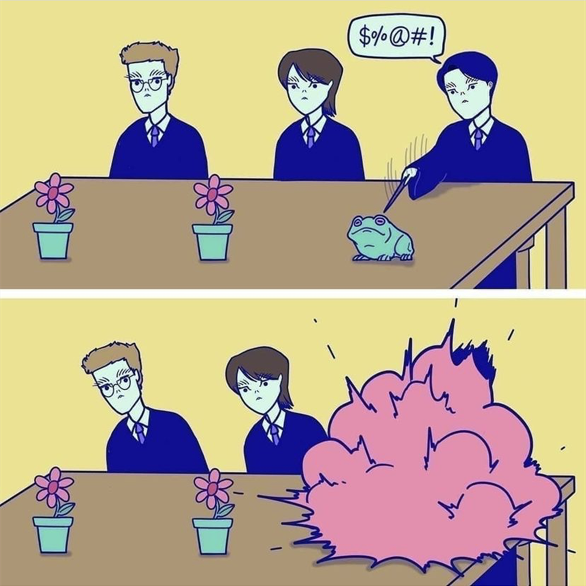 有趣的魔法学校，青蛙变成花还是会爆炸，反派或许就是这么炼成的