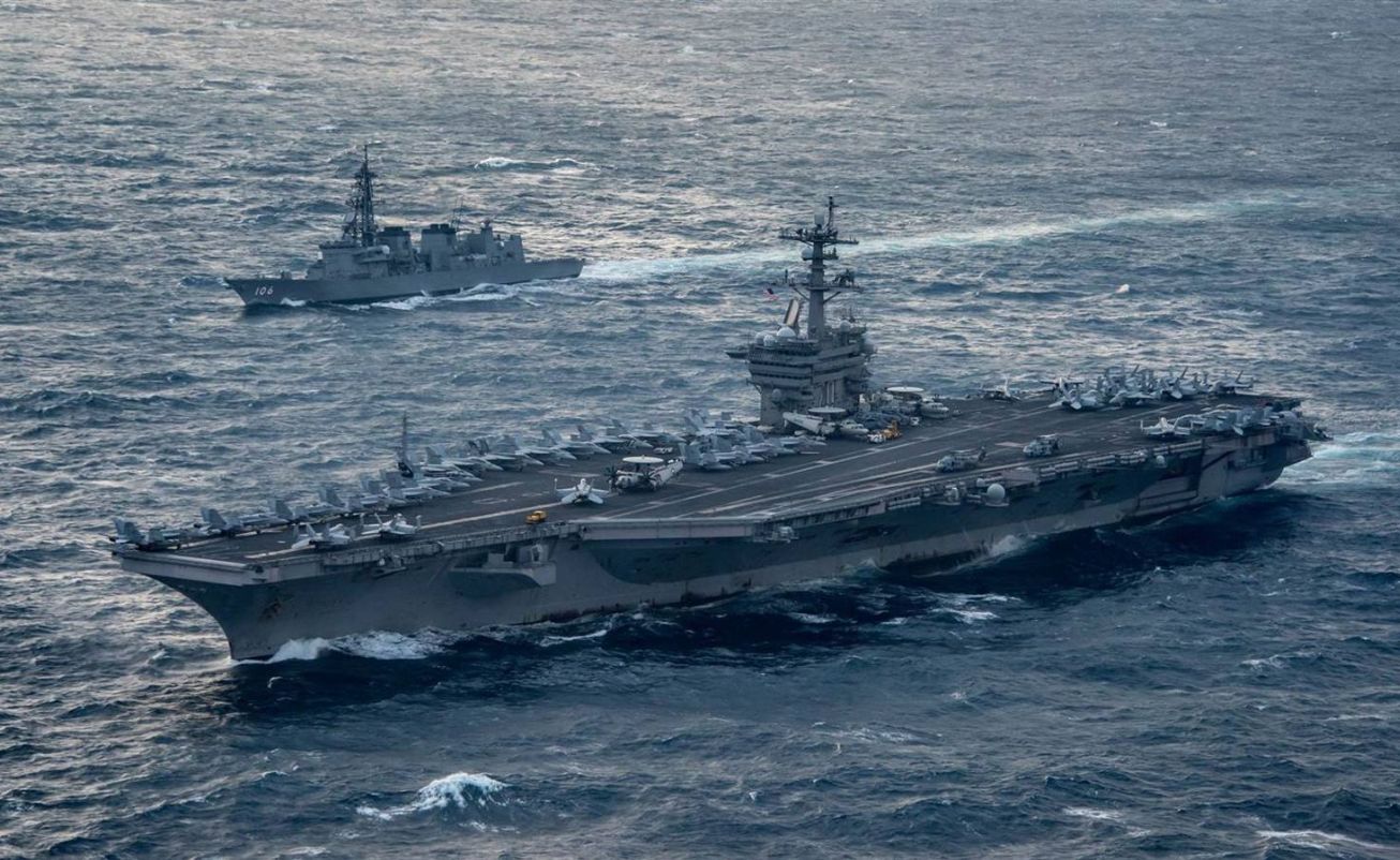 美军双航母吹响集结号，南海阴云密布，美中将叫嚣：中国不足为惧