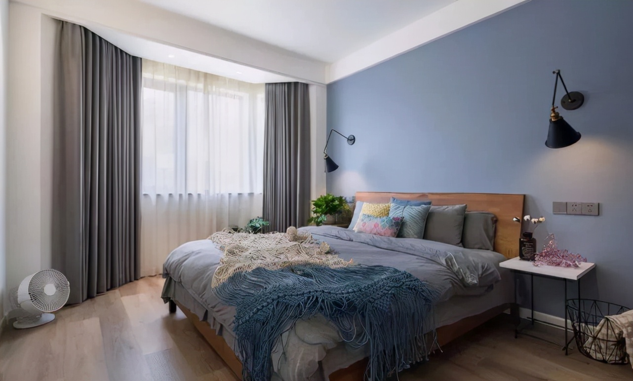 109平北歐風三居室，灰藍搭配構造一個小清新的家