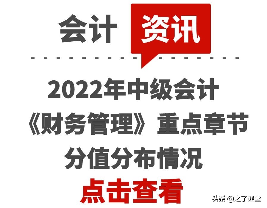 2022年中级会计《财务管理》重点章节分值分布情况