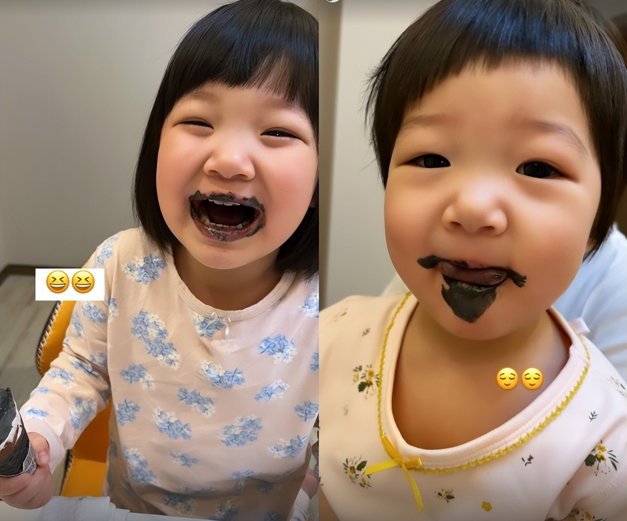 王祖蓝好欣慰！两女儿吃冰淇淋萌照曝光，长相越来越像妈妈李亚男