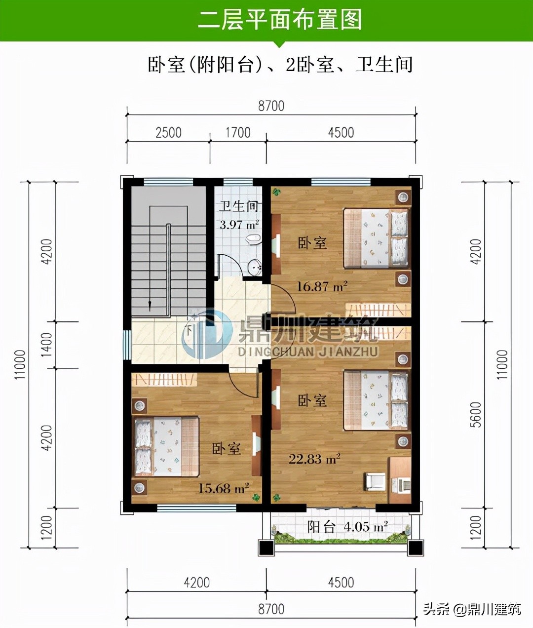 占地百平二层别墅，开间8米左右造价才25万，真正实用经济易建造