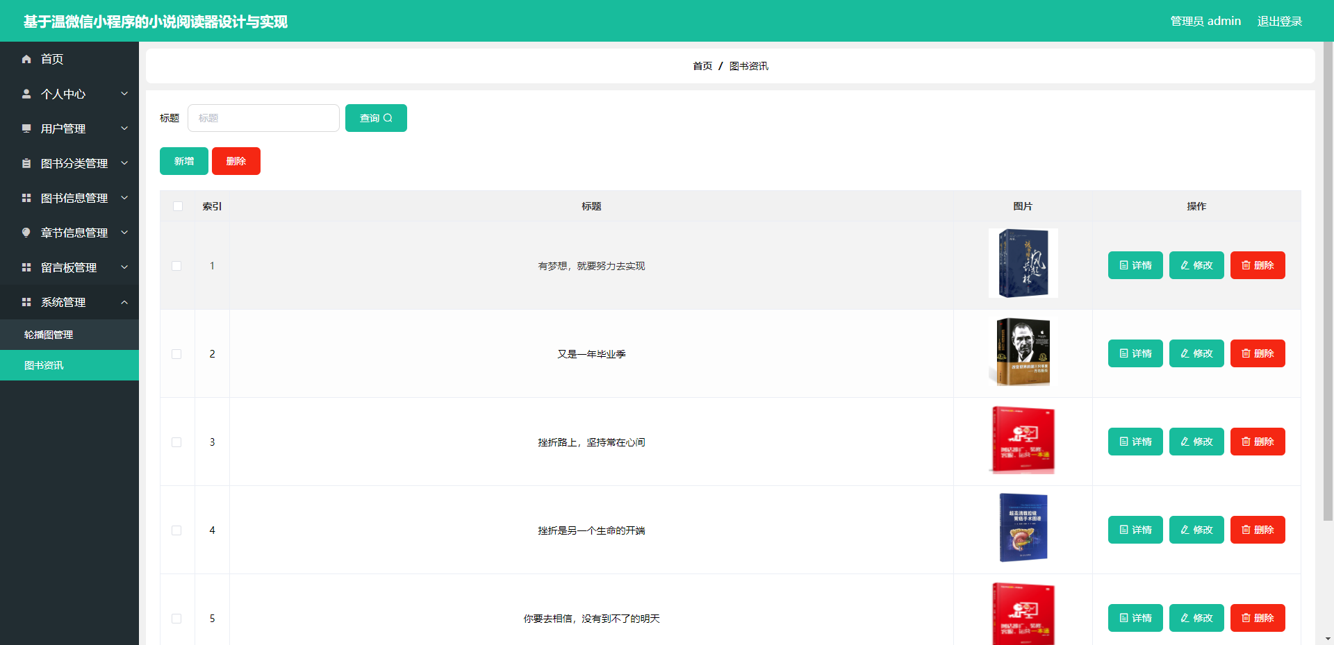 精品微信小程序小说阅读器+后台管理系统｜前后分离VUE