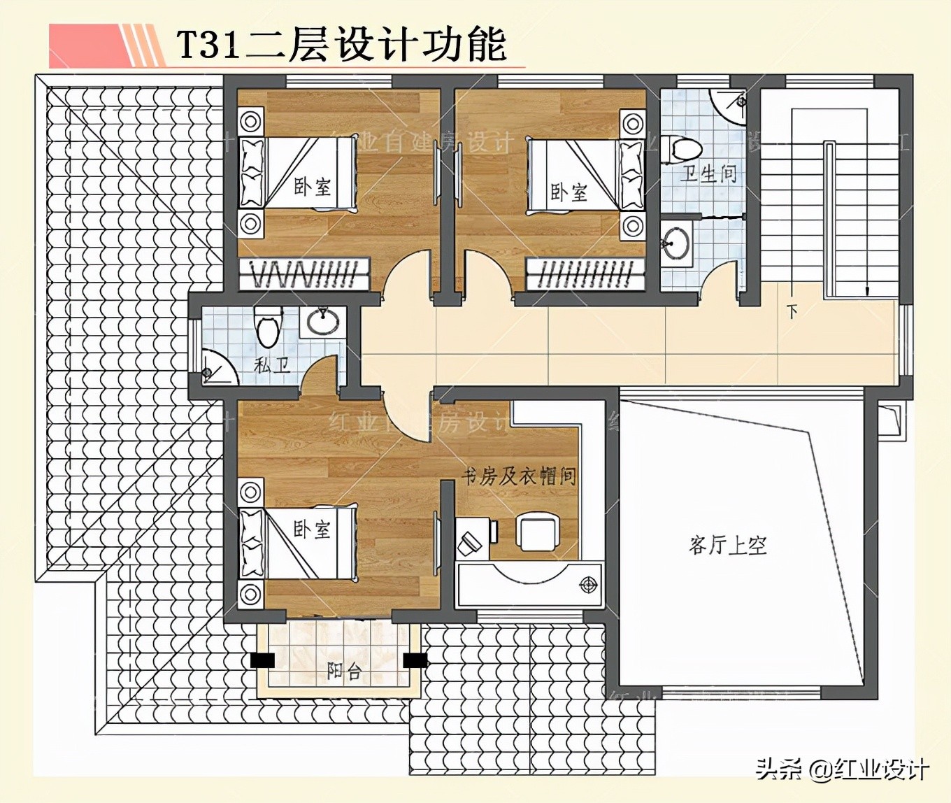 农村自建房复式楼空间才显大气，推荐5款，有挑高客厅与旋转楼梯