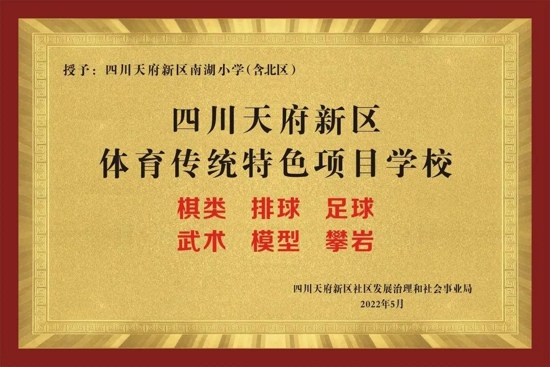 喜报！南湖小学被授予新区体育后备人才基地和体育传统特色学校