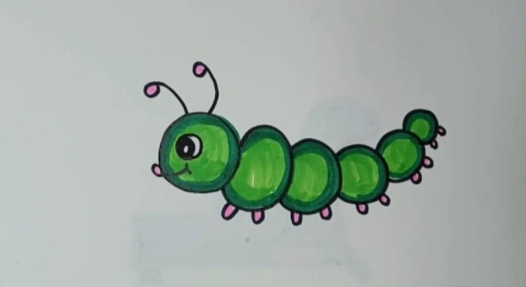 毛毛虫简笔画(学画毛毛虫)-骁龙网