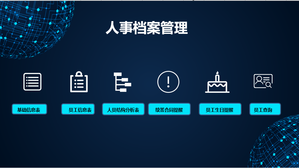 超实用Excel员工人事档案管理系统，生日合同提醒，结构一键显示