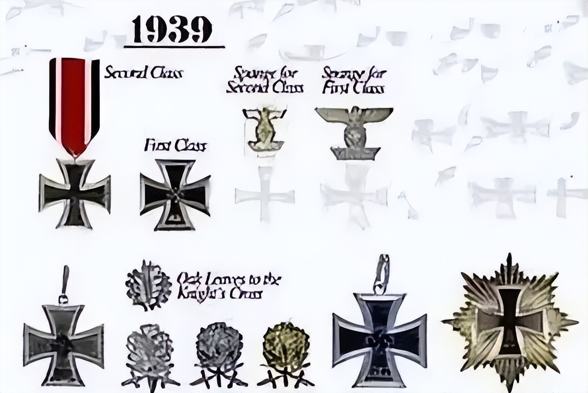如最基本的二级铁十字勋章,这个勋章一战就有,但1939年9月被纳粹系统