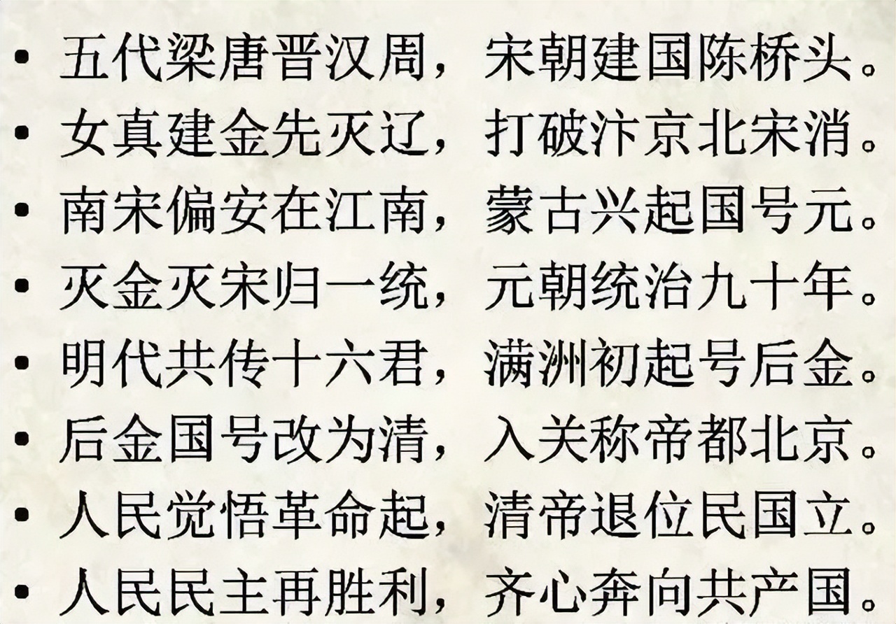 朝代顺序表口诀(中国历史朝代记忆口诀，上下五千年尽在此，掌握了初高中都不愁)