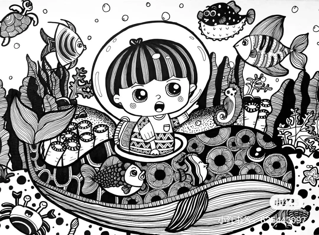 画海洋世界图片大全(50张设计感十足的创意线描) - 赤虎壹号