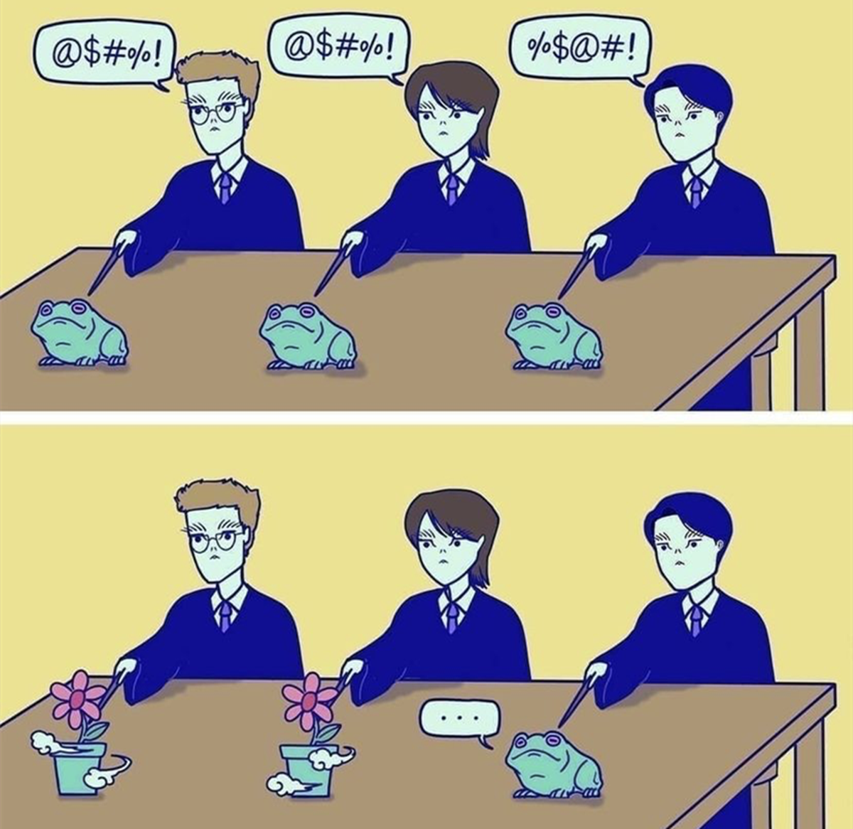 有趣的魔法学校，青蛙变成花还是会爆炸，反派或许就是这么炼成的