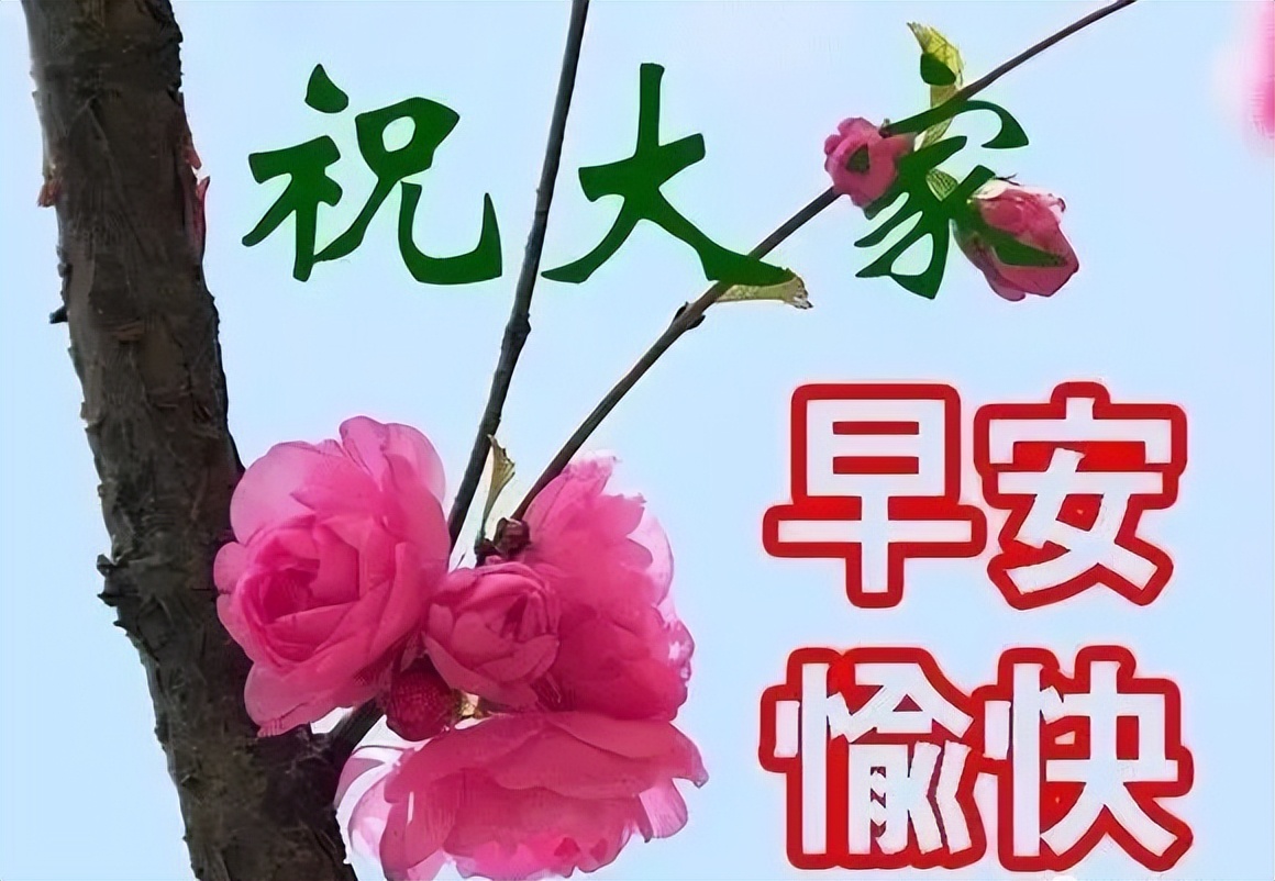 适合群发亲友的早上好表情包祝福图片带字 开心笑一笑，烦恼不见了图片