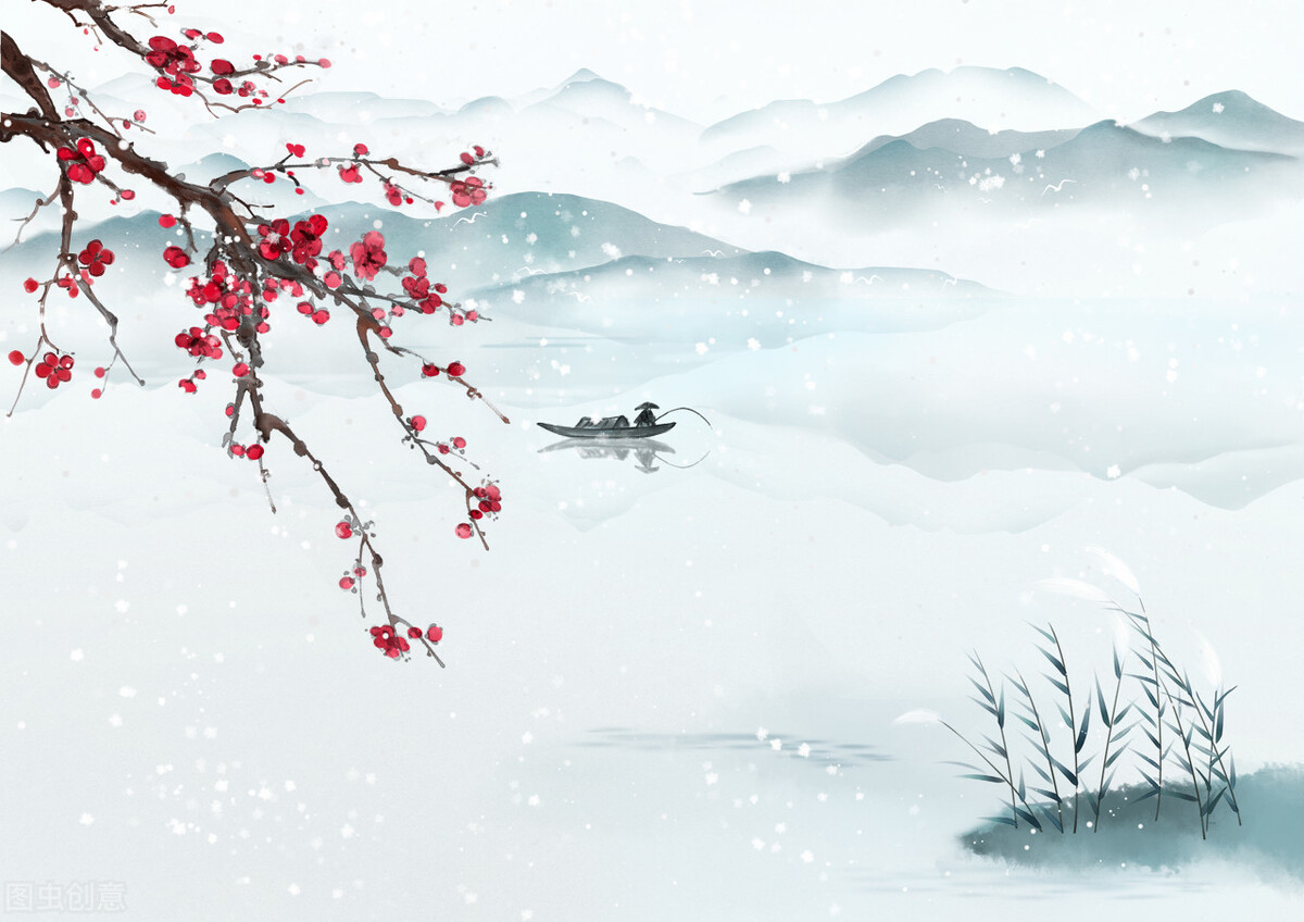冬日雪落，温柔静谧中藏着淡淡的忧伤与思念。