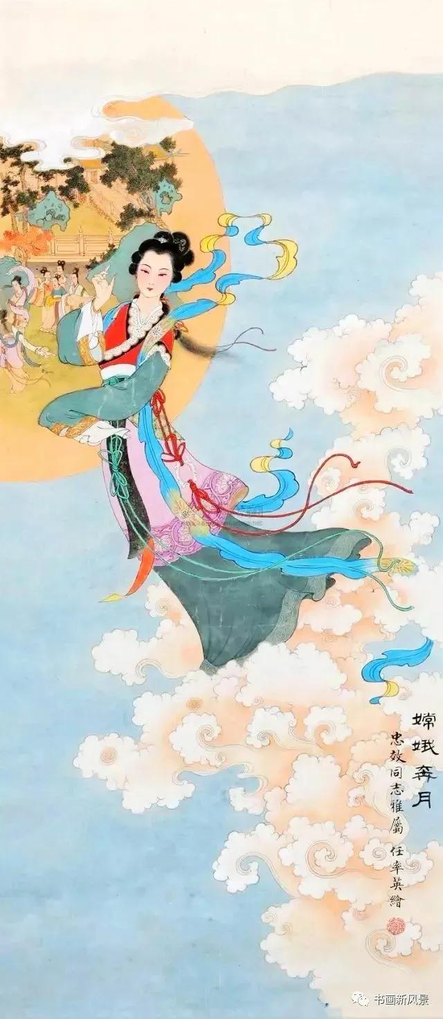 桂花树怎么画嫦娥奔月图片