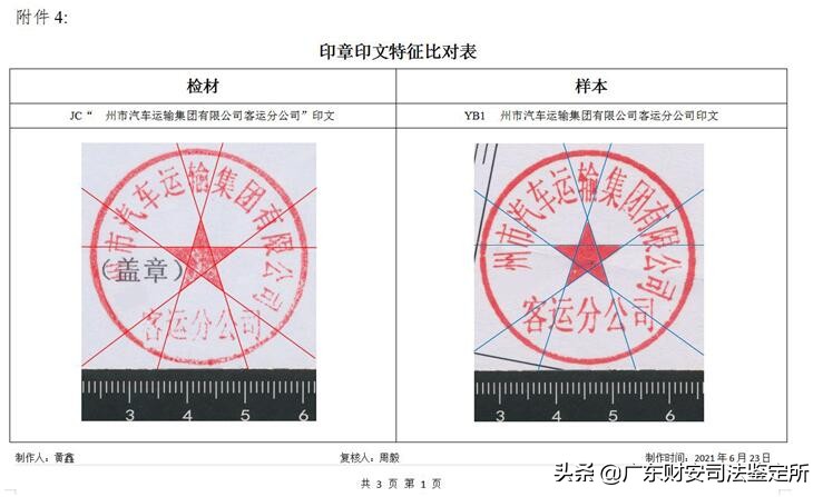 合同章尺寸（合同纠纷所涉书证印文与样本印文进行同一性物证鉴定）