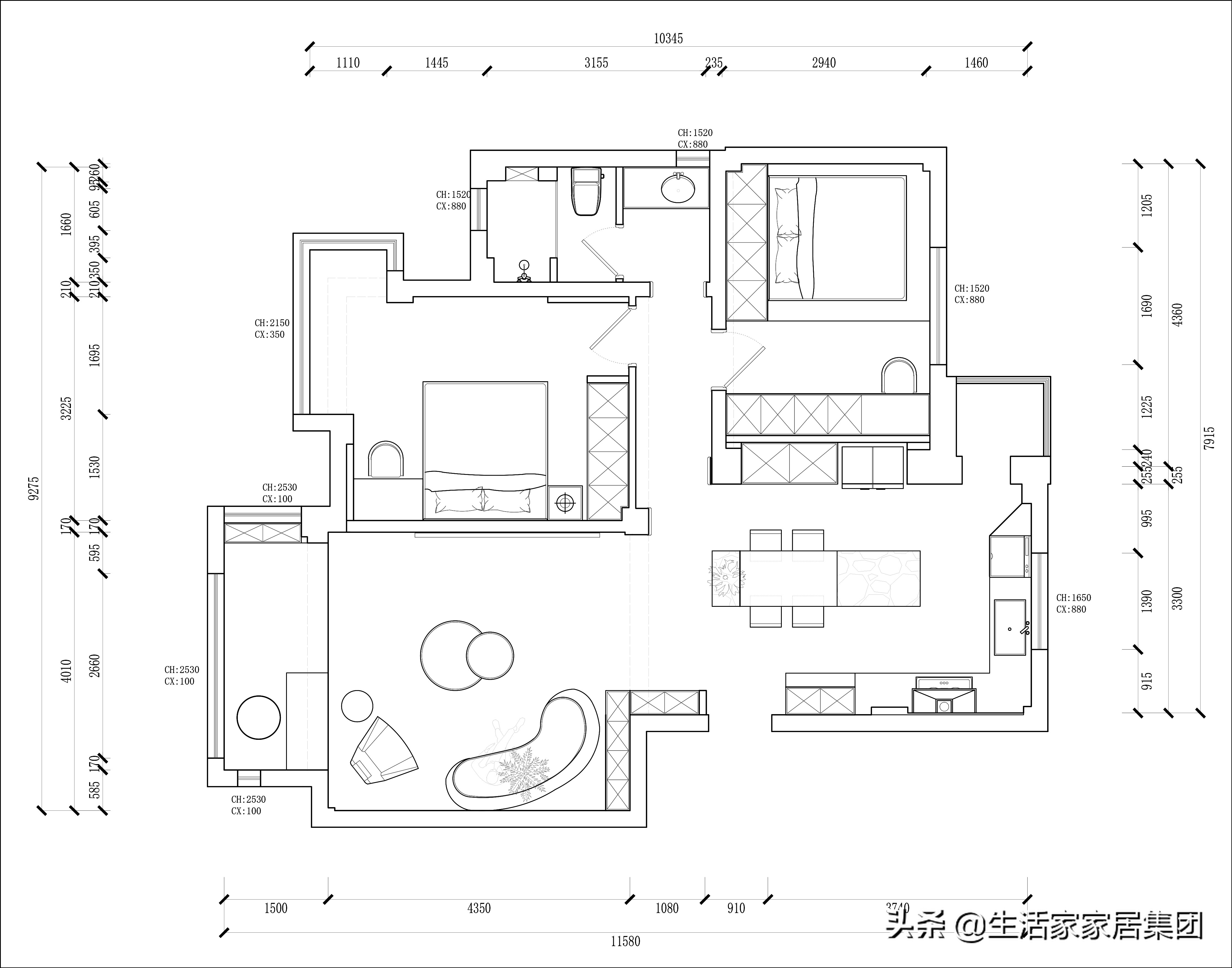 装修实景案例：艺术漆、圆弧顶，灯光好精致！侘寂风也可以不冷淡