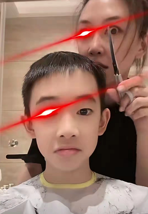 应采儿晒宅家日常，亲自为儿子理发好有爱，Jasper越长越像妈妈