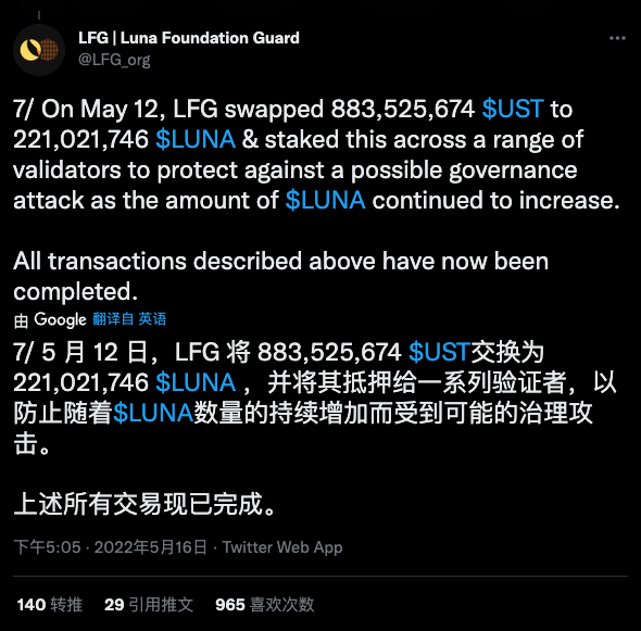 Terra基金会称：为了拯救UST，他们卖出了价值30亿美元的比特币