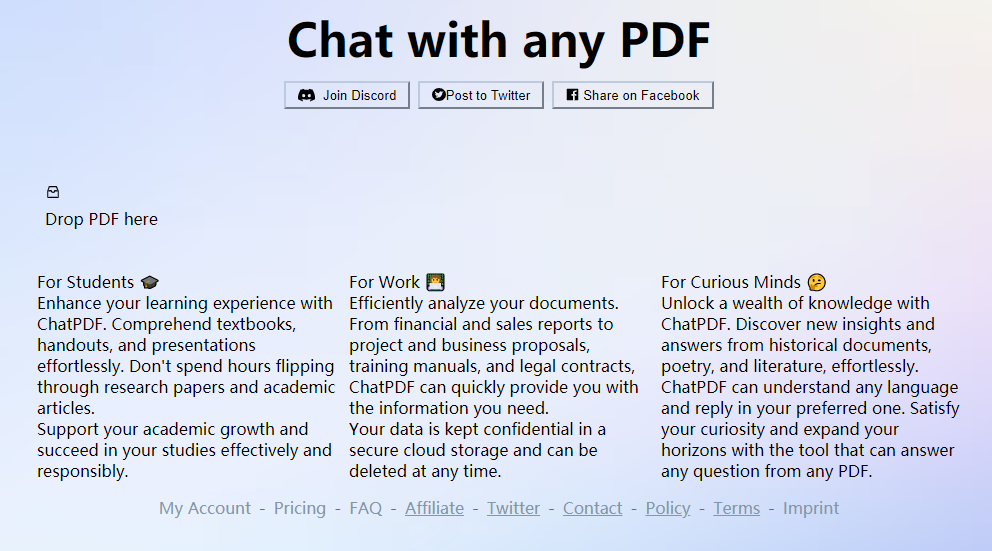ChatPDF，一键归纳pdf文献，Ai帮你写论文