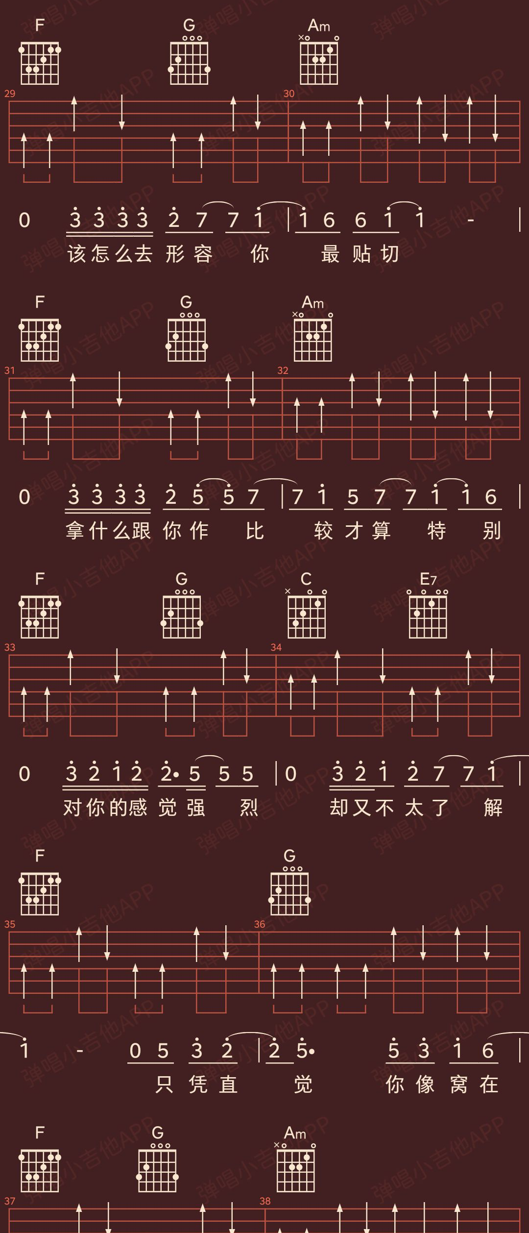 好谱分享：红色高跟鞋 蔡健雅C调手机吉他谱