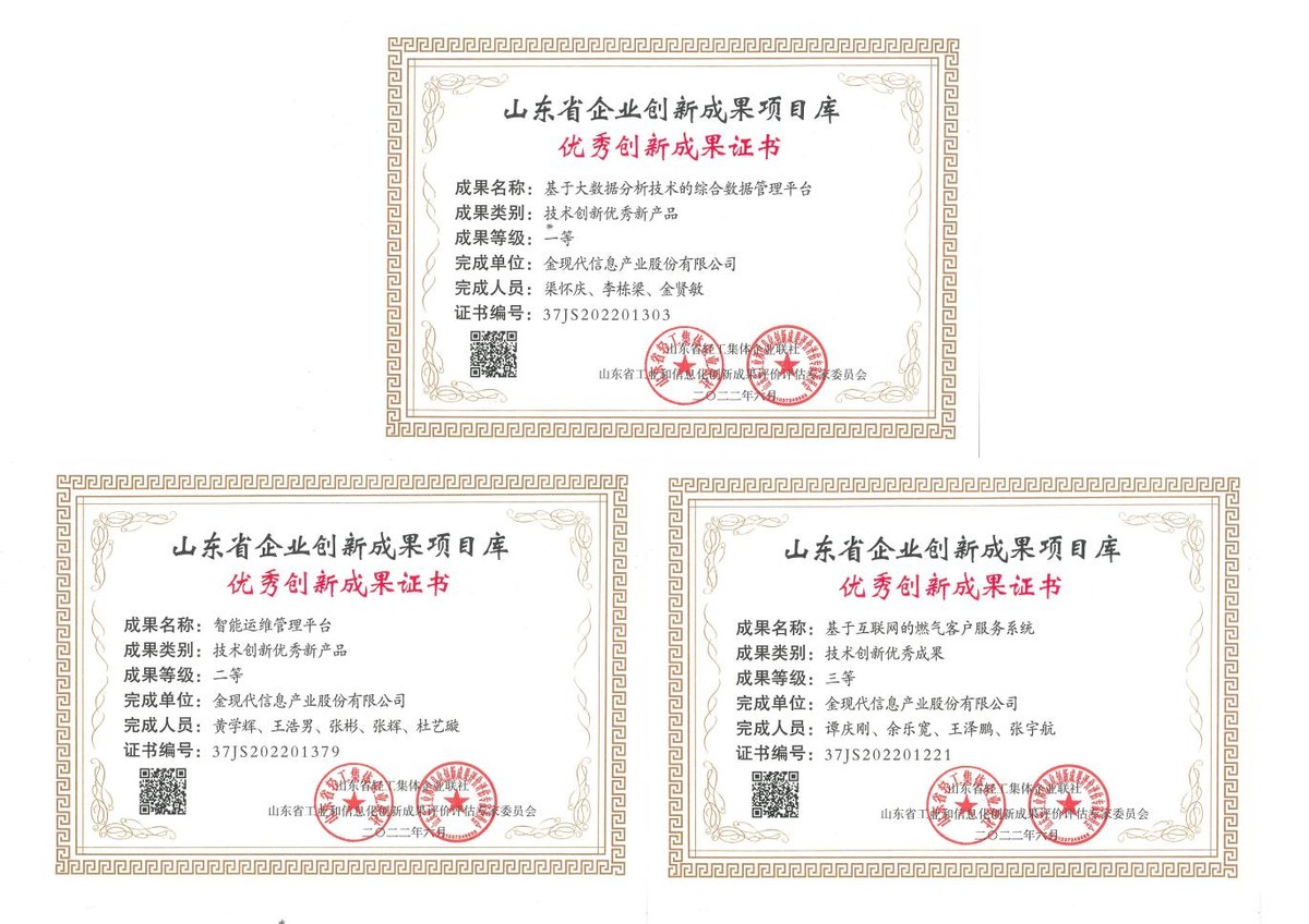 金现代多项技术成果再获行业荣誉