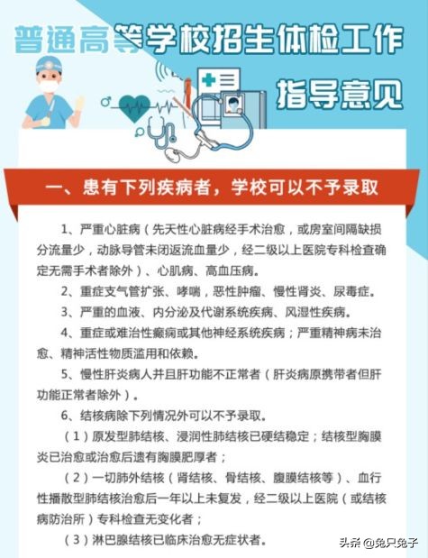 高考體檢結(jié)果，報考專業(yè)建議，“不予錄取”和“不宜就讀”的區(qū)別