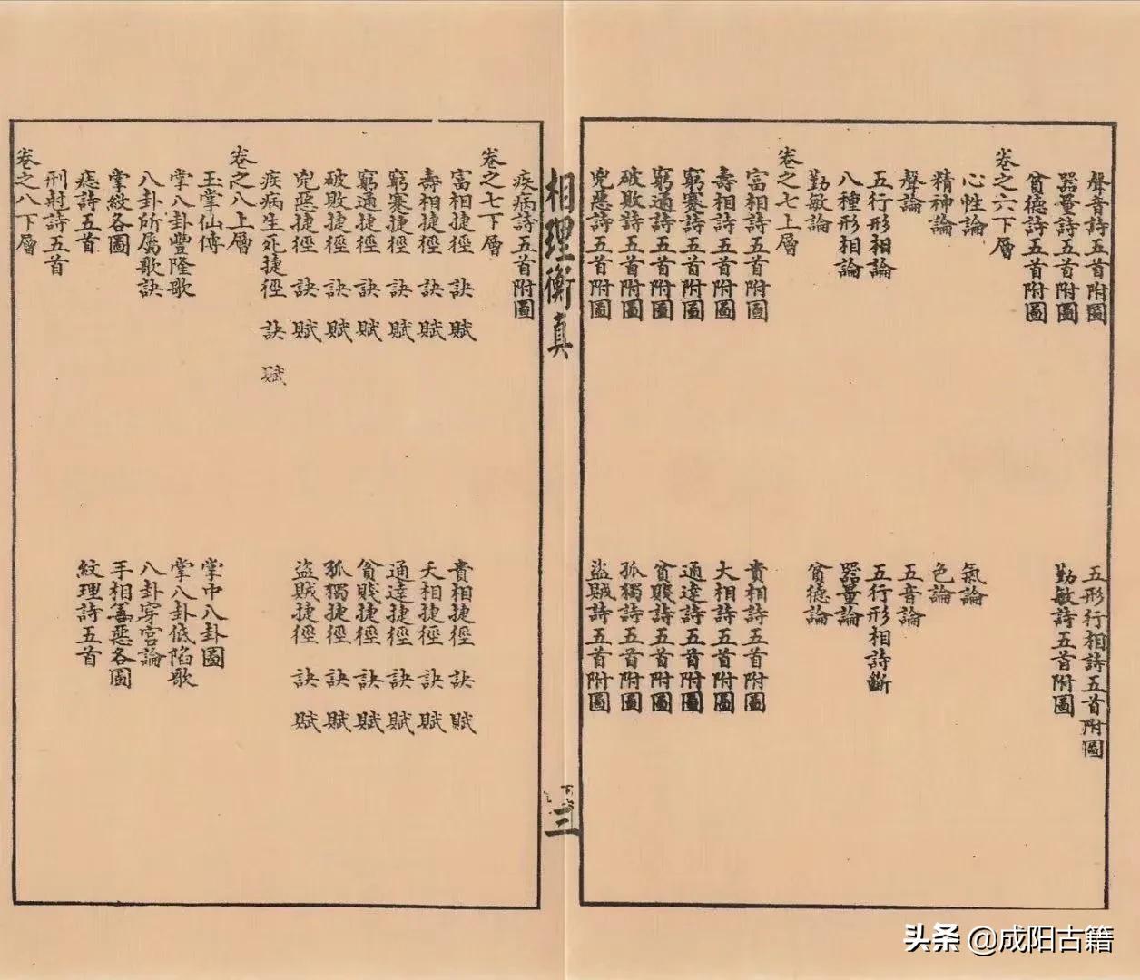 《相理衡真》4册十卷全，340页，内容经典，与麻衣相法同拔头筹