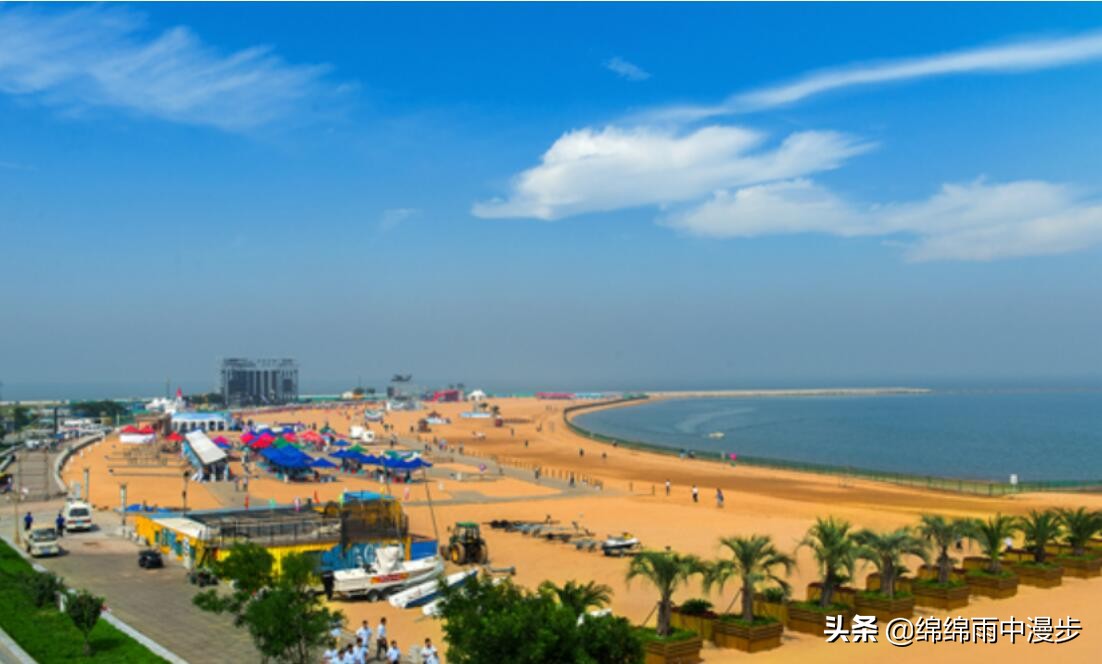 东疆湾金沙滩，天津首个人工金沙滩，海上“迪士尼”