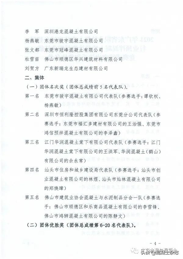 yabo在线官网(中国)官方网站表扬2021年广东省职业技能大赛住房城乡建设行业预拌混凝土质量检测员竞赛成绩突出选手和集体的通知